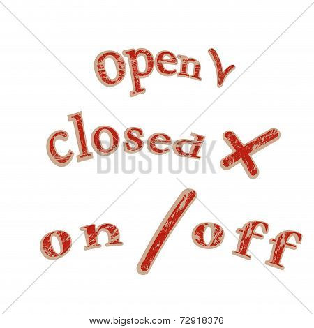 words open closed in the old style