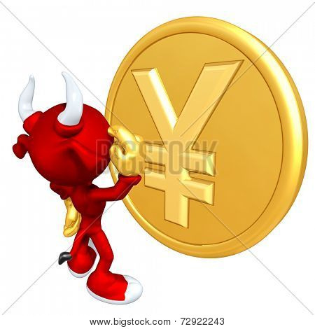 Mini Gold Guy Bull With Gold Coin