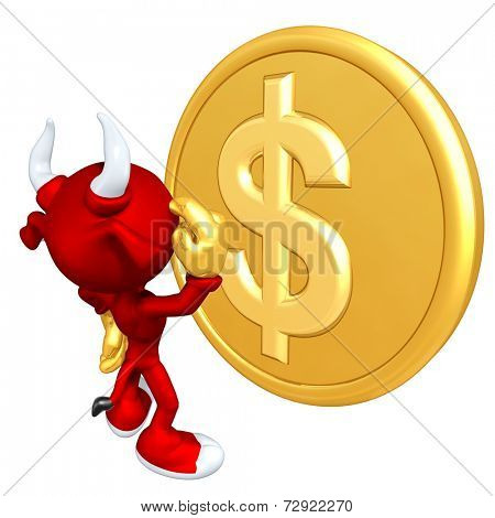 Mini Gold Guy Bull With Gold Coin