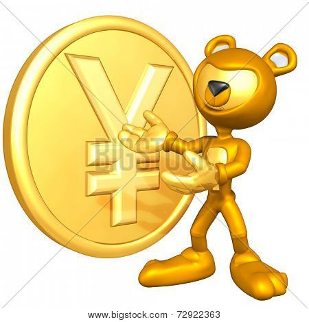 Mini Gold Guy Bear With Gold Coin