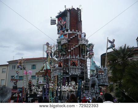 Viareggio, Italy - CIRCA FEBRUARY 2009 - Big floats from The Carnival of Viareggio, the biggest carn