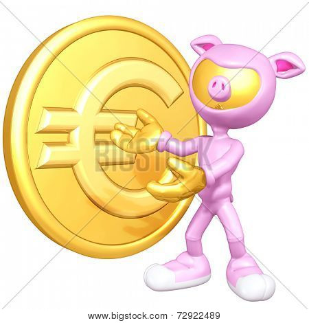 Mini Gold Guy Pig With Gold Coin