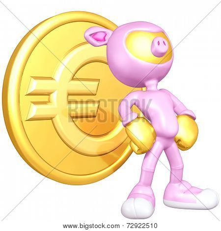 Mini Gold Guy Pig With Gold Coin