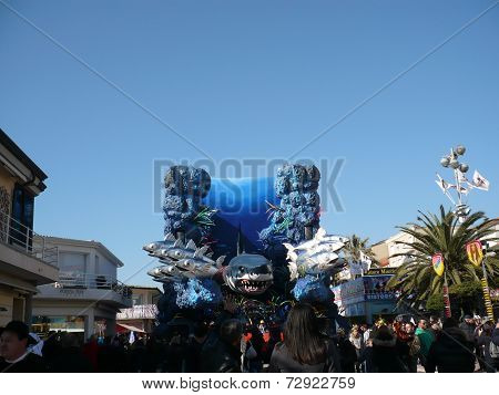 Viareggio, Italy - CIRCA FEBRUARY 2011 - Big floats from The Carnival of Viareggio, the biggest carn