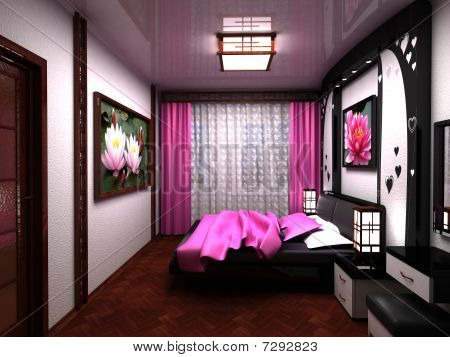 Schlafzimmer. Eine schöne Innenausstattung eines Raumes.
