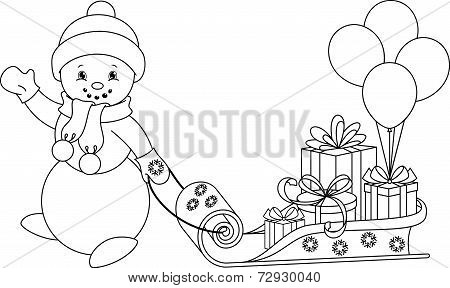 snowman coloring page