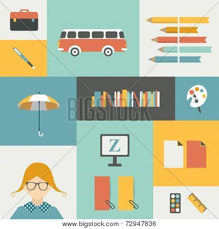 Back to school infographic template. Vector.