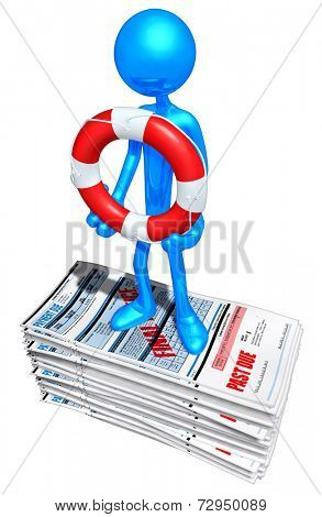 With Life Ring On Past Due Bills