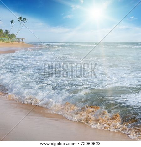 View Of The Sea, Blue Sky And Sun