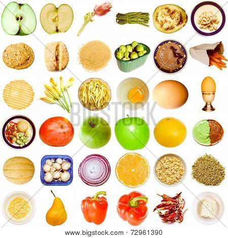 Retro Look Food Collage Isolated