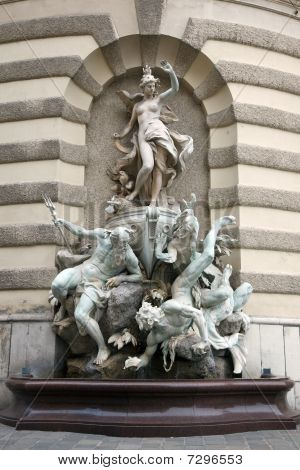 Hofburg 분기에서 Michaelerplatz 분수