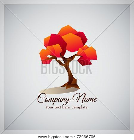 Company business logo with geometric red tree