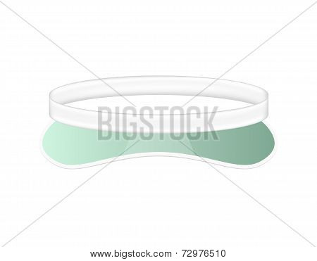 Sun visor hat in white and green design