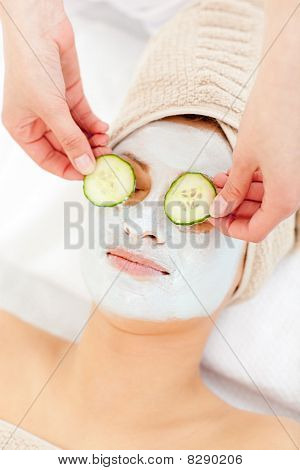 Unstressed Female Woman Having A Massage