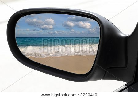 Carro retrovisor espelho Tropical Caribe Beach