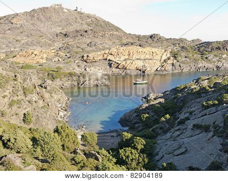Boats On Mediterranean Bay. Spain