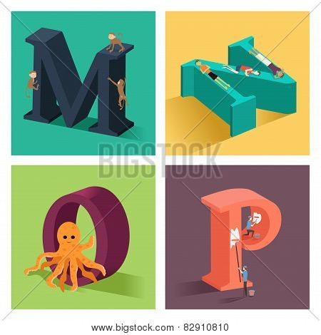 Alphabets Concept In 3D
