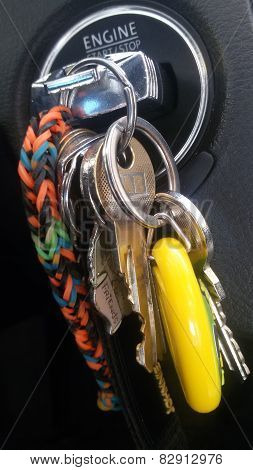 Car ignition with key