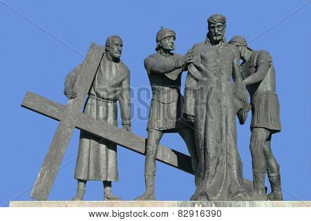 MARIJA BISTRICA, CROATIA - MAY 26: 10th Stations of the Cross, Jesus is stripped of His garments, pilgrimage Sanctuary, Assumption of the Virgin Mary in Marija Bistrica, Croatia, on May 26, 2009