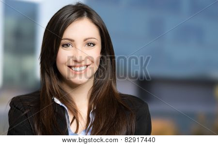 Portrait of a smiling businesswoman outdoor