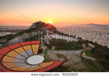 Athens and Lycabettus Hill.