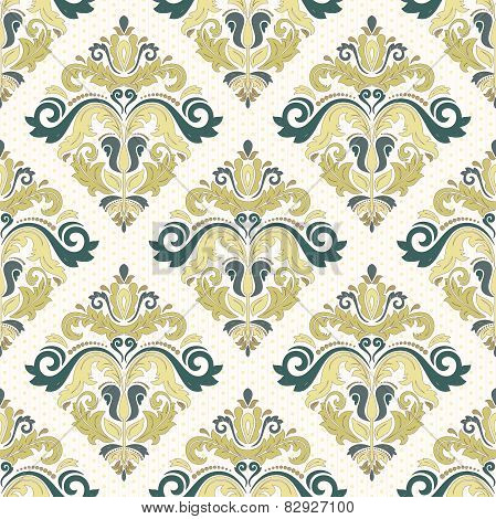 Damask Seamless  Pattern. Orient Coloful Background