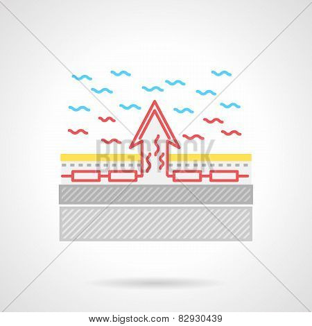 Flat color vector icon for underfloor heating