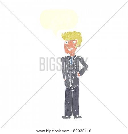 cartoon upperclass man with speech bubble