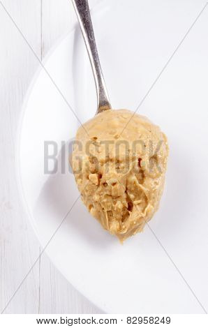 Chrunchy Peanut Butter On A Spoon