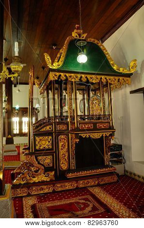 Mimbar of Masjid Kampung Hulu in Malacca, Malaysia