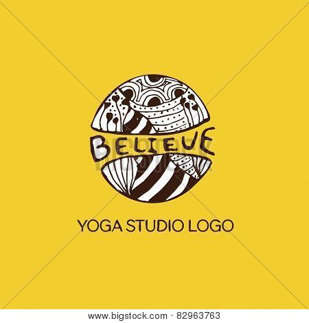 Detailed hand drawn zentangle logo