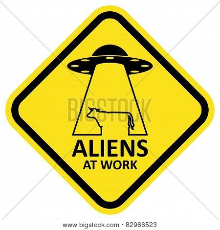 Vector sign aliens at work.