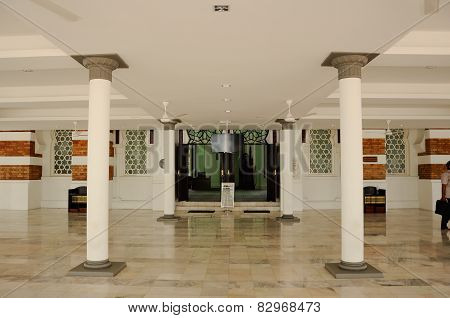 Interior of Kuala Lumpur Jamek Mosque in Malaysia