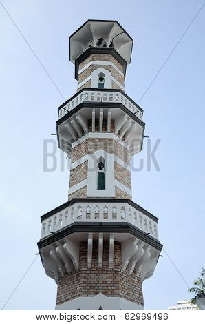 Minaret of Kuala Lumpur Jamek Mosque in Malaysia