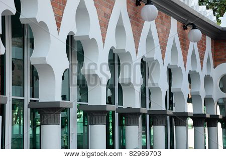 Series of arch at Kuala Lumpur Jamek Mosque in Malaysia