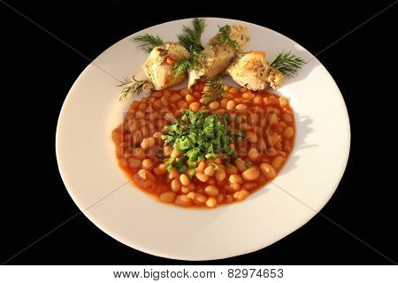 Beans with chicken