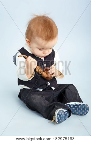 Little Boy With Pipeful,