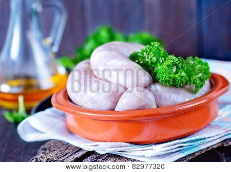 raw sausages