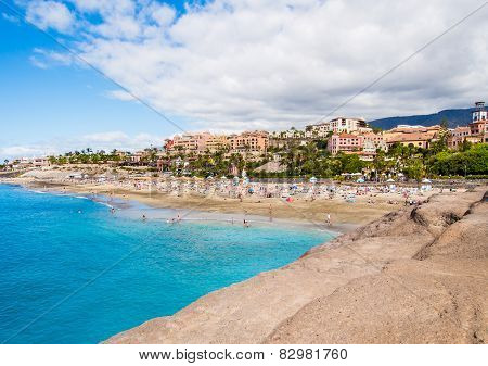 Picturesque El Duque Beach In Costa Adeje. Tenerife. Canary Islands, Spain