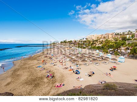 Picturesque El Duque Beach In Costa Adeje. Tenerife. Canary Islands, Spain