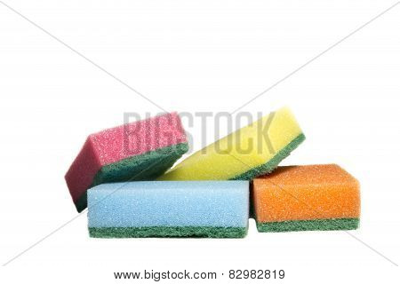 washing sponge isolated over white