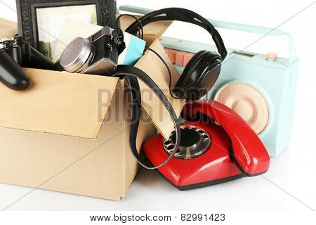 Box of unwanted stuff close up