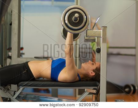 Woman Working Out In The Gym