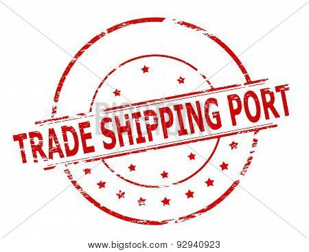 Rubber stamp with text trade shiping port inside vector illustration