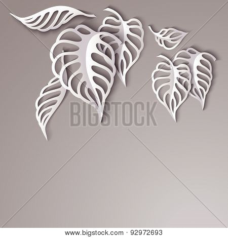 Paper design gray Leaves Background