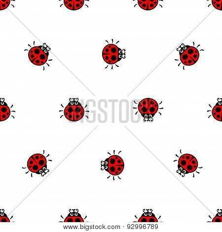 Ladybirds Red Seamless Vector Pattern
