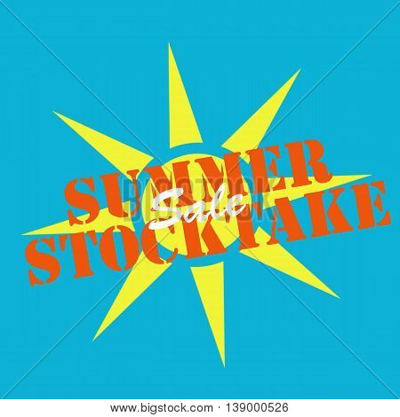 Background with text Summer Stocktake, vector illustration