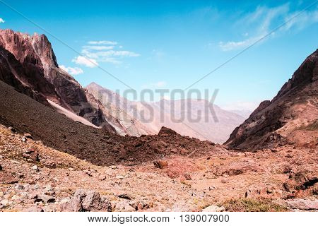Mountains And Hills Of The Andes Mountains In Santiago, Chile
