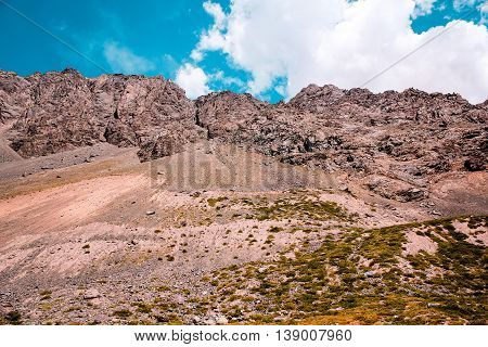 Mountains And Hills Of The Andes Mountains In Santiago, Chile