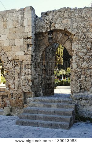 entrance to the ancient parkland in Rhodes